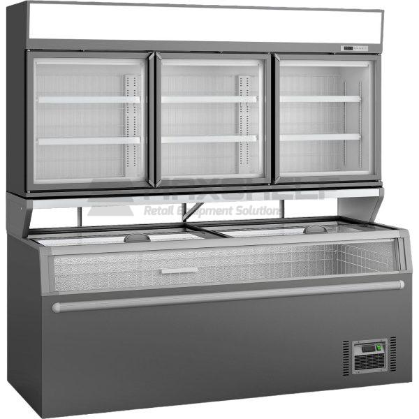 VMAX Triple Door Wall-Site Top Case Combi Freezer
