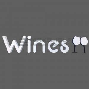 3D Foam Letter Sign – "Wines" with Wine Glass Icons | Self-Adhesive | 1814mm