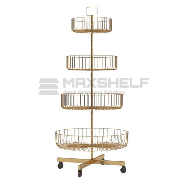 4 Tier Display Stand With Circular Baskets