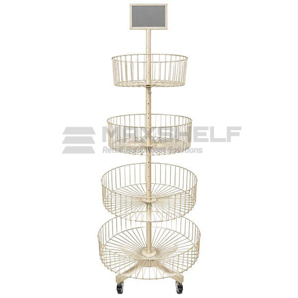 4 Tier Display Stand With Circular Baskets