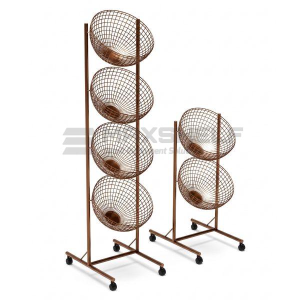 4 Tier & 2 Tier Display Stand With Round Baskets