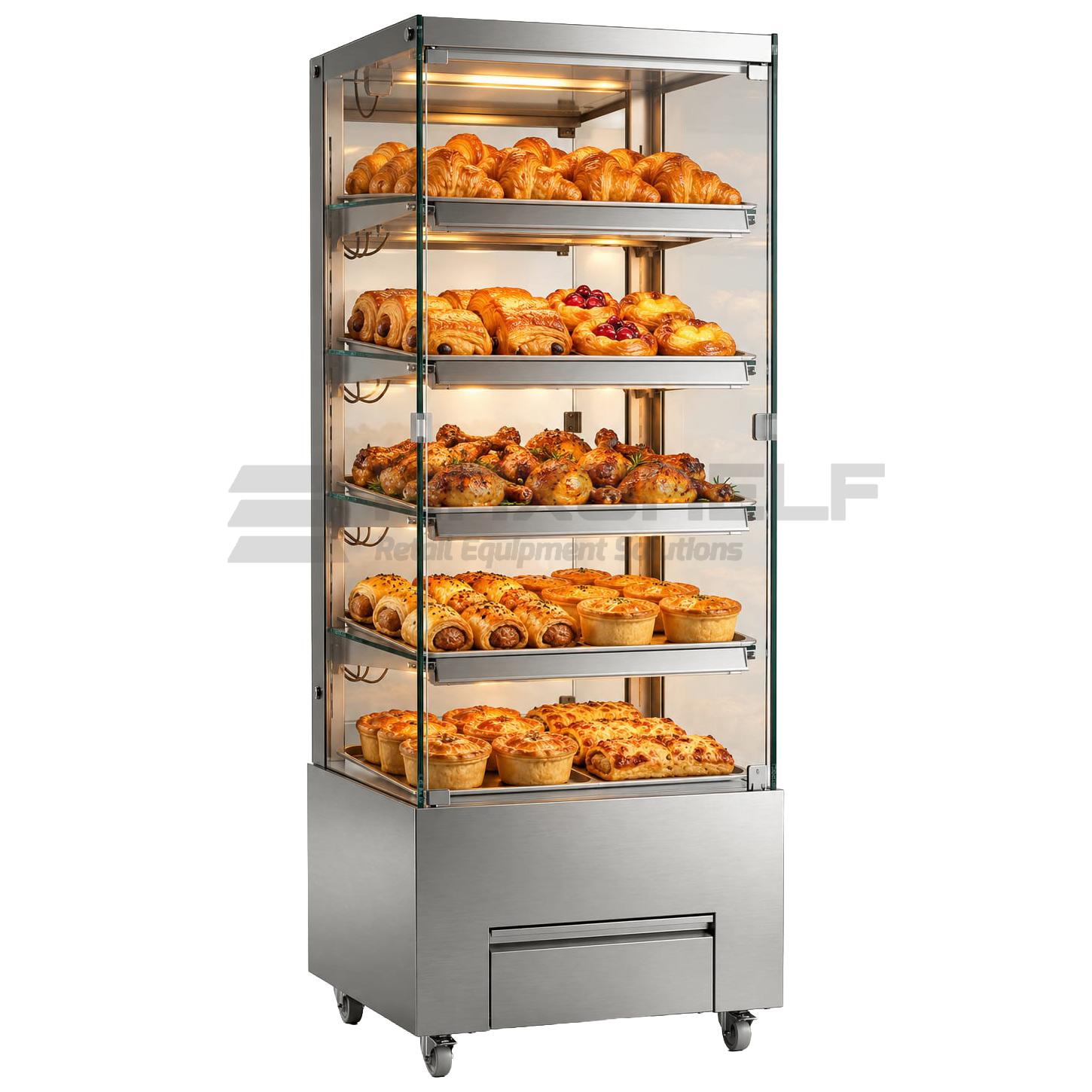 Heated Display Showcase Cabinet 4 Shelves