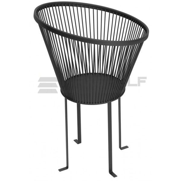 Round Metal Dump Bin In Black