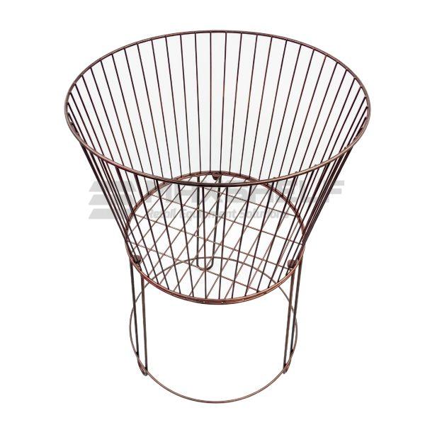 Rose Gold Wire Round Dump Bin – H900 × Ø550mm | Boutique Retail Display