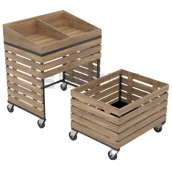 Wooden Fruit & Vegetable Stand with Integrated Storage