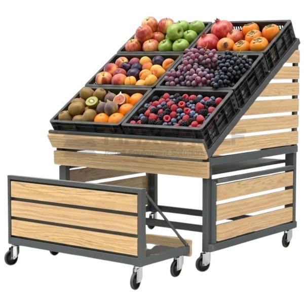 Slatted Fruit & Veg Stand with Storage