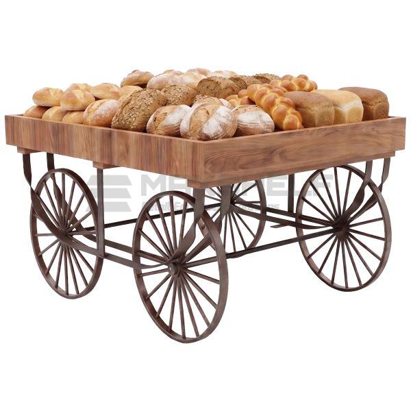 4-Wheel Market Carriage Display Cart – Bread & Bakery