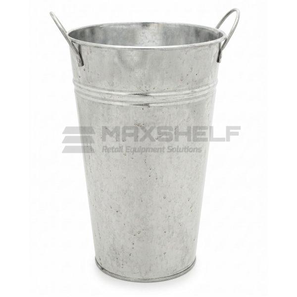 Galvanised Flower Bucket – H325mm | Cut Flower Display | Wire Handles