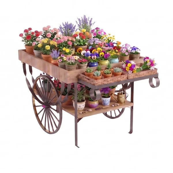 Small 2 Wheels Decorative Horse Carriage