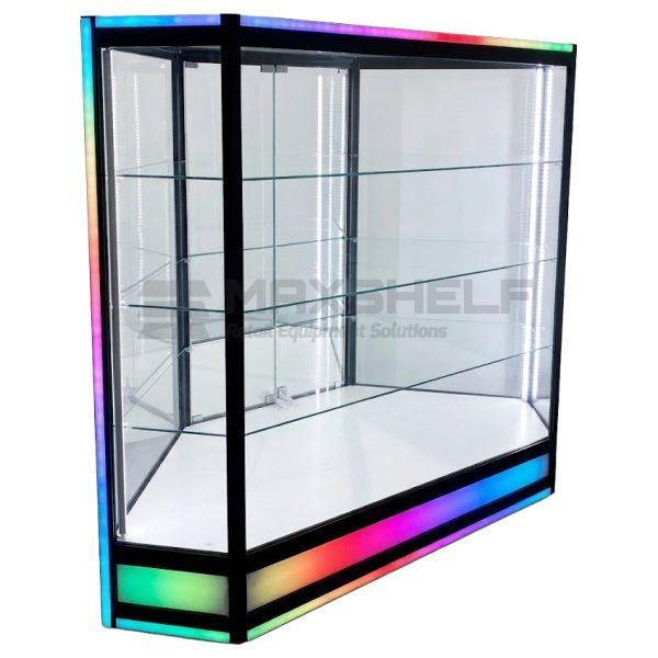 RGB LED Glass Display Cabinet – Illuminated Frame | Full Glass Retail Showcase