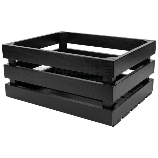 Wooden Display Crate – Black or Warm Honey | 2 Sizes, 2 Depths