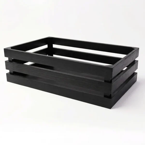 Wooden Display Crate Black 600 x 400 x 180mm