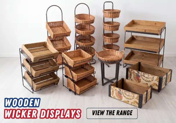 Wooden Wicker Displays